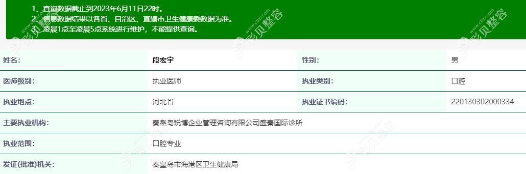 段宏宇 秦皇岛锐博口腔诊所